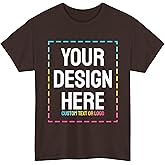 Custom T-Shirt Print with Text, Image or Logo - Personalized Printed Cotton Tees - Design Your Own Shirt for Men and Women