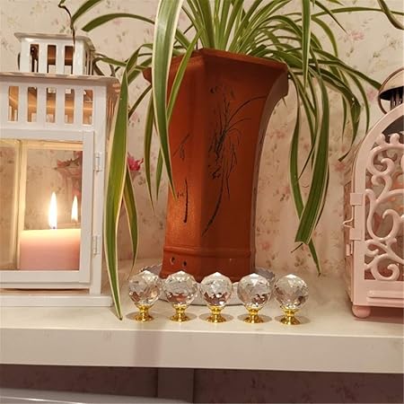 YAzNdom Türgriff 30MM, Kreisförmige Diamantkristall Geometrischen