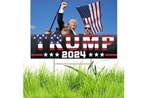 AHEMOLY Trump Yard Signs, Trump VANCE 2024 Yard Sign 18" X 12", Trump Yard Signs 2024 Double Sided Fade Resistant, Take America Back Trump Signs for Yard Heavy Duty Metal H-Frames (various-5)