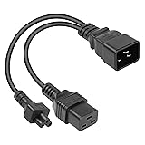 SinLoon IEC 320 C20 to C5+C19 Power Cord,C20 Male
