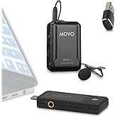 Movo WMX-1-UL USB-C Wireless Lavalier Microphone- USB Wireless Lapel Microphone for Computer, Smartphones, and Tablets- Wireless USB & USB-C Receiver, Transmitter, and Omnidirectional Lav Microphone