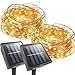 [2 Packs]Homeatarry Solar String Lights,Outdoor Garden Waterproof LED String Lights,8 Working Modes Cooper Wire Solar Lights for Patio,Christmas tree,Indoor Occasions(33ft,100LEDs,Warm White)