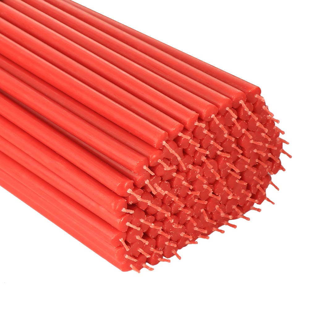 NKlaus 1900g (Approx. 100 pcs.) Altar Candles red soot drip-Free Easter Candles L: 28cm 36325