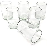 Dos Sueños Hand Blown Mexican Drinking Glasses – Set of 6 Natural Clear Glasses (14 oz each)