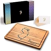 State Shaped Cutting Board - New Jersey Charcuterie Board, NJ Themed Gifts, Housewarming Gifts, Decor for Home, Bamboo State Boards Gifts