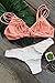 CUPSHE Women's Strappy Stripe Printing Padding Bikini Set Beach Swimwear Bathing Suit Medium Multicolor