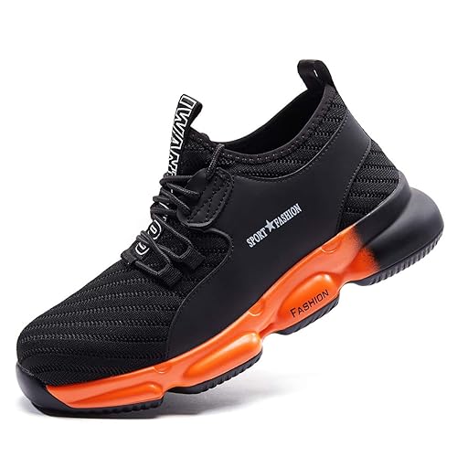 Tinefiy Steel Toe Shoes for Men and Women Lightweight Comfortable Safety Shoes Slip Resistant