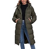 HOTIAN Womens Winter Maxi Long Puffer Coat Thicken Hooded Down Quilted Padded Jacket Winter Warm Outerwear