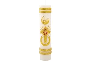 Cirios Religiosos Catolicos - Ohmique Sirios Catolicos Grandes, 3D Embossed Hand Painted Catholic Candles, Gold Catholic Reli