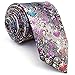S&W SHLAX&WING Tie Set Men's Necktie Grey Foral Extra Long
