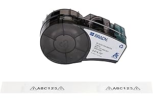 Brady Authentic (M21-137-595-WT) All-Weather Vinyl Label for Indoor/Outdoor ID, Lab and Equipment Labeling, White on Black- for M210, M210-LAB, M211, BMP21-PLUS and BMP21-LAB Printers, .75" H, 2" W