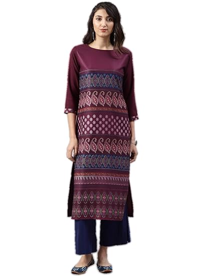 Women's Polyester Crepe a-line Kurta
