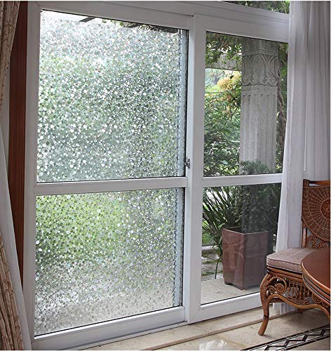 Bloss 3D Non-adhesive Cobblestone Static Cling Privacy Decal Glass Window Vinyl Film For Home and Office Decorative (17.7-by-78.7 Inch )