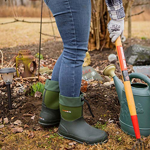 HISEA Men's Ankle Rain Boots Waterproof Garden Boots Rubber Boots