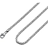 Lattd Byzantine Chain Sterling Silver Byzantine Necklace for Men 2.5mm Chain for Men Women