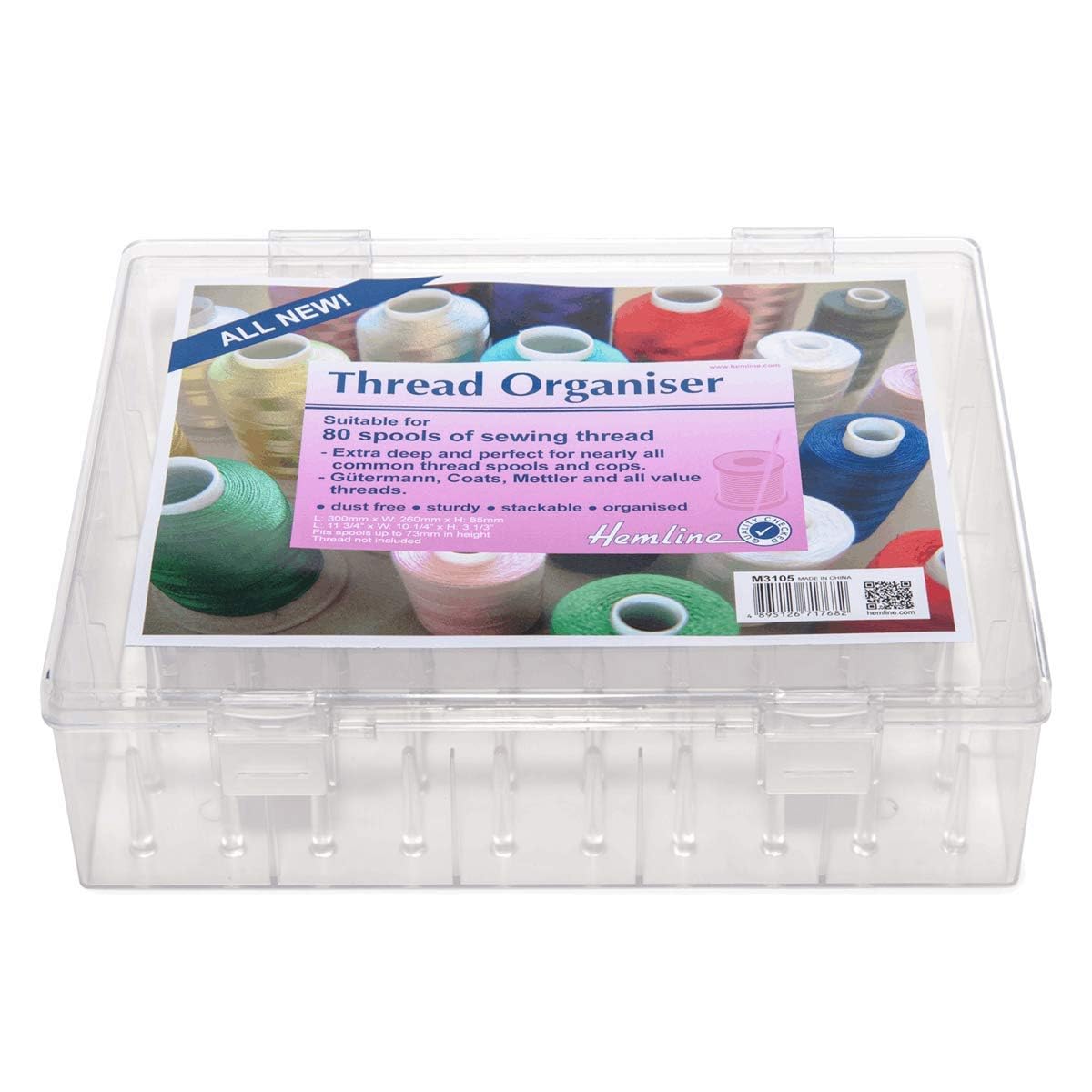 Thread Organiser: Clear: XL: 80 Spool