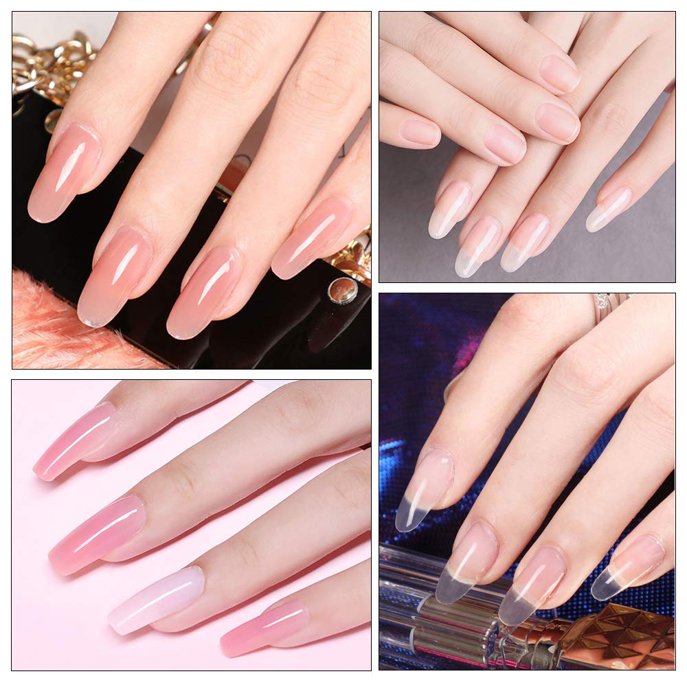 Modelones 120pcs Coffin Nails Clear Ballerina Nail Tips Full Cover Dual Nail Form : Beauty