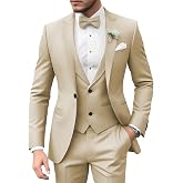 TUXBURNTXZ Mens Suits 3 Piece Wedding Suits for Men Slim Fit Prom Formal Business Tuxedo