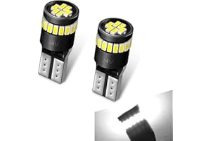 cerfioo Pack-2 Car LED Width Lights, T10-7020-10SMD Reading Lights, Super Bright License Plate Lights, Universal Automobile Lighting Accessories, for Most Cars, Trucks and Vans (White)