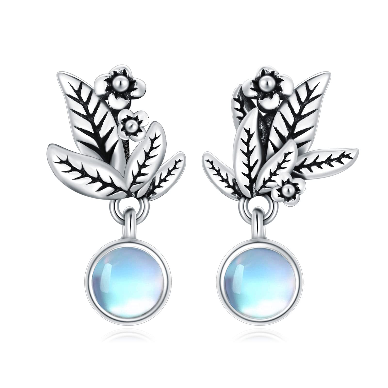 Asymmetrical Moonstone Stud Earrings Sterling Silver Moonstone Mother's Day Jewellery for Women Mum