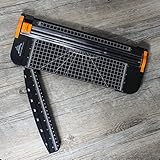 Paper Trimmers - 12 Inch A4 Titanium Paper Cutter with Automatic Security Safeguard Guillotine and Slide Ruler Design for Coupon Craft Paper Label or Photo (Black)