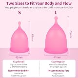 ACWOO Menstrual Cup Set 2PCS S & L Medical Grade Silicone Reusable view 3