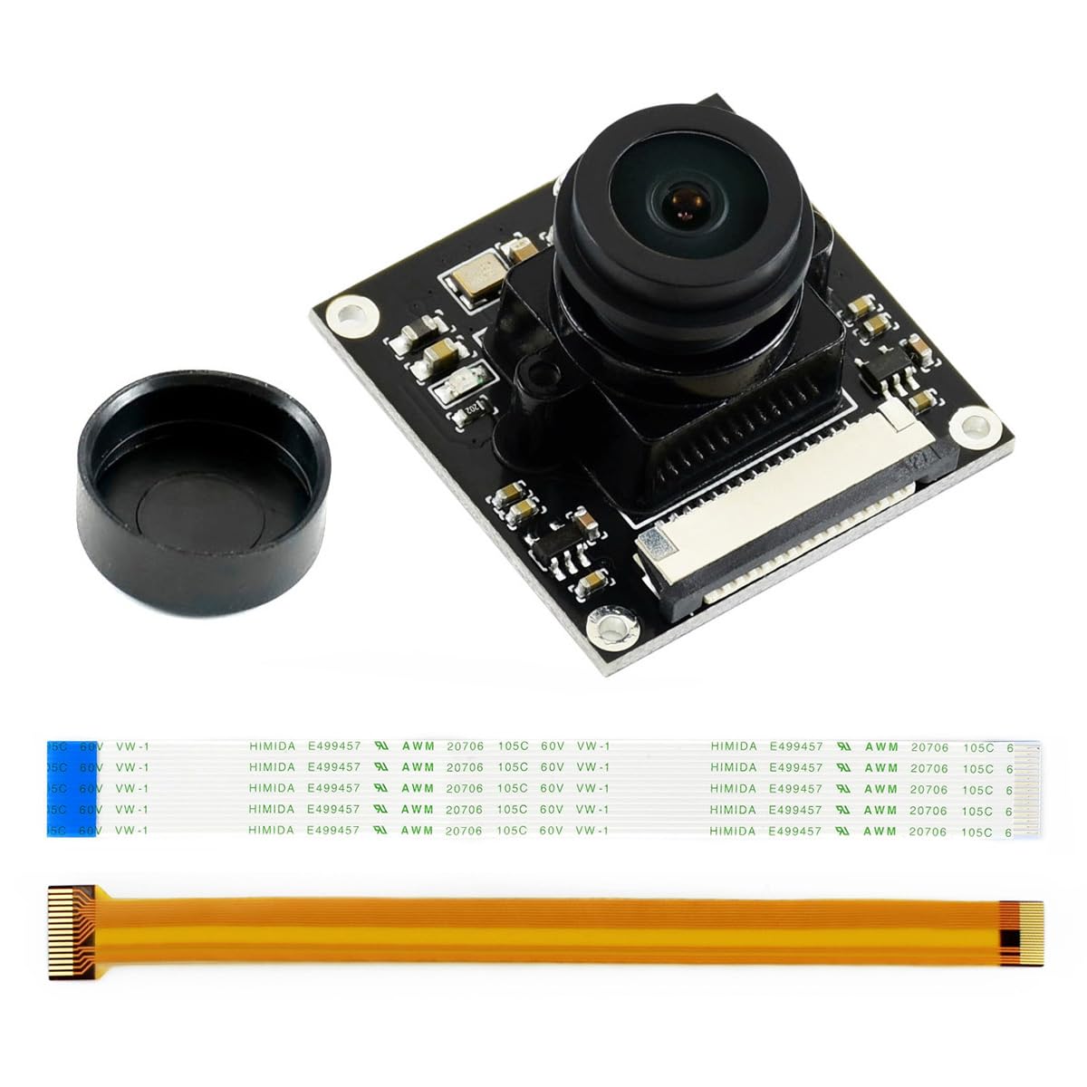 Waveshare IMX219-170 Camera Applicable for Jetson Nano Developer Kit Compatible with Raspberry Pi 5 /Pi4/CM4, 8 Megapixels 170° FOV 3280 × 2464 Resolution