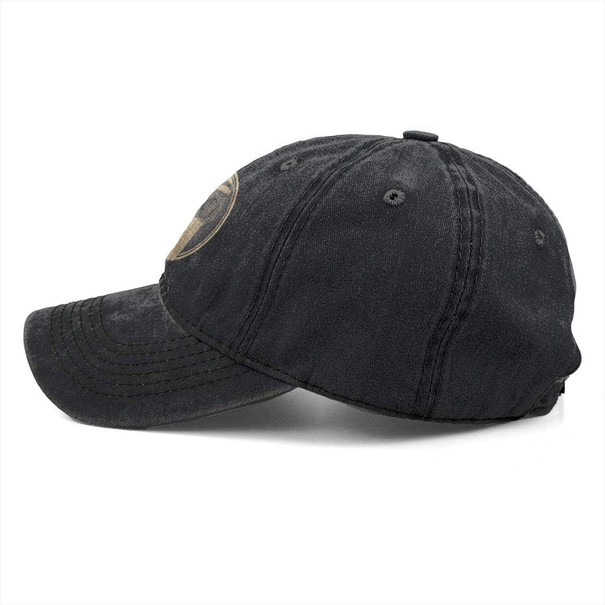 Unisex Old and Worn Acoustic Guitars Yin Yang Denim Hat Adjustable Washed Dyed Cotton Dad Baseball Caps: Clothing