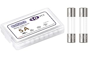 Boffdock F5al250v Glass Fuse 5A 250V Fast Blow Glass Tube Fuses 10Pcs 0.2x0.78 Inch