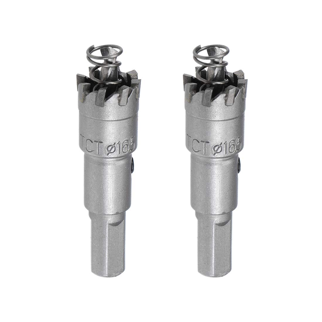 sourcing map 16.5mm Carbide Hole Cutter, Hole Saws for Stainless Steel Sheet Metal, High Density Carbide Tooth, 2pcs