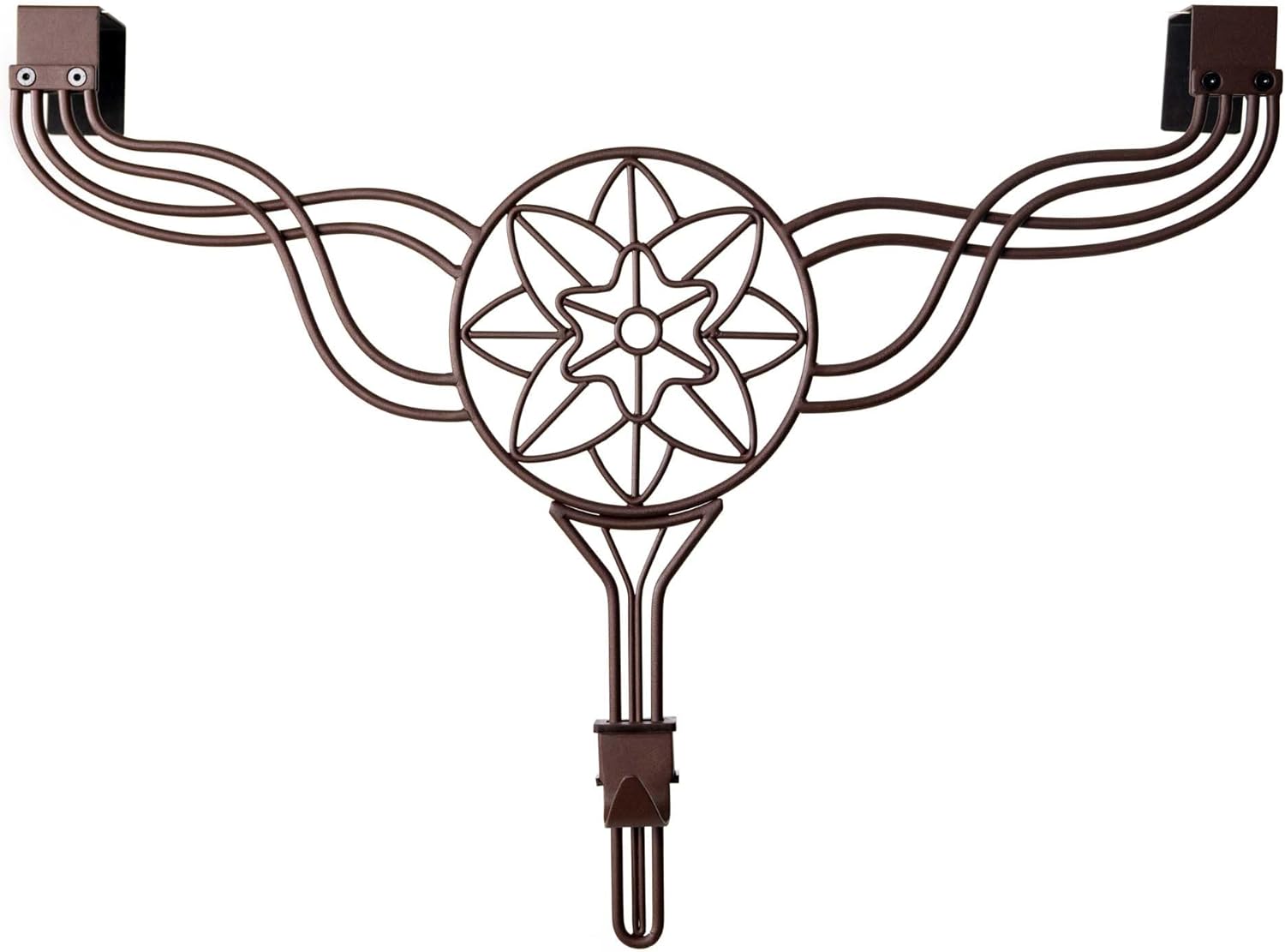 Wreath Hangers - VILLAGE LIGHTING COMPANY [Front Door Wreath Hanger] - Flower Design. Adjustable Hook Height. Padded Cast Iron Metal Hangar