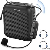 Norwii Voice Amplifier Wireless Microphone , 4000mAh Portable Rechargeable Bluetooth Mini Personal Speaker with 2 Headset Microphones for Teachers, Classroom, Meetings and Tour, Black