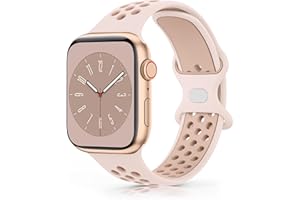 Mugust Sport Bands Compatible with for Apple Watch Band 38mm 40mm 41mm 42mm(Series 10) Women Men, Soft Silicone Breathable Re
