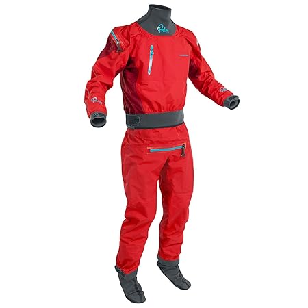 Palm Kajak oder Kajak - Herren Atom Zurück Zip Kayak Drysuit Dry Suit + Con Zip Flamme Chilli - Easy Stretch KK Aquaguard Zip