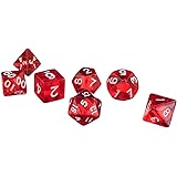 【ノーブランド 品】サイコロ　ダイスセット　ゲーム　　パーティー 　ギフト　７個　全５色 - レッド