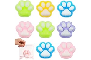 ANZTQIUU 5 Pack Squishy Cat Paw Squeeze Toys, Cute Kawaii Squishies Sensory Mochi Toys, Stress Relieving Fur Ball OPP Packaging Gifts, Party Favors Soft Squishy Fidget Toys for Kids