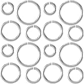 HINZIC 16 Pcs 925 Sterling Silver Split Jump Ring, 3/4/5/6mm Small Key Rings, Open Connector Bracelet Necklace Charm Wedding Valentines Mothers Jewelry Decoration