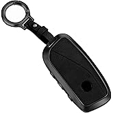 WelaDawn Key Fob Cover Case Leather Compatible for BMW 2025 2024 2023 5/7 Series , X5, X6, X7,X2, X5M,I5,I7,XM,2022-2023 IX, Black Keychain for Women Men