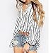 Aprilley Women V Neck Boho Printed Slim Fit T Shirt Blouse Pullover As Picture M