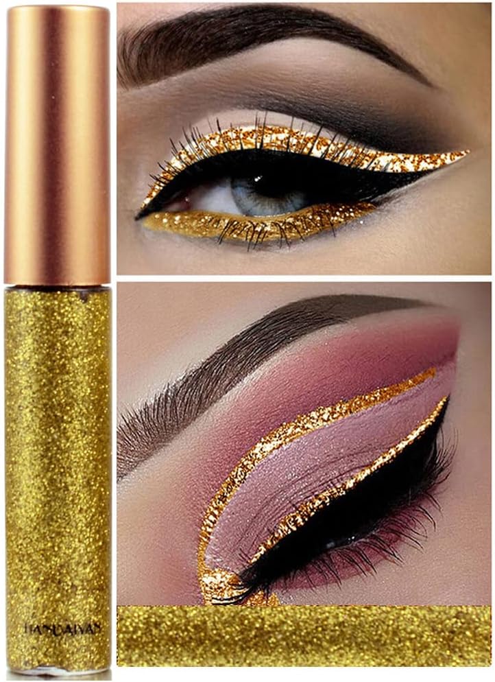 OCHILIMA Glitter Liquid Eyeliner Waterproof Long Lasting Shimmer Metallic Makeup