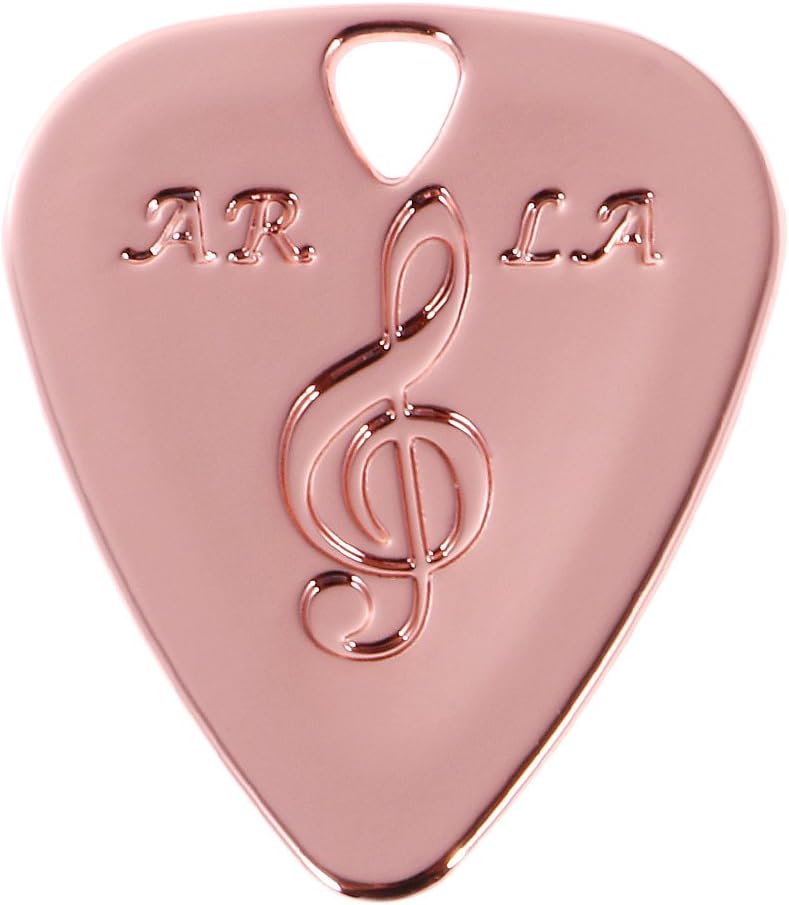 Durable Rose Gold Electric Acoustic Guitar Pick Plectrum Accessory with Musical Note Pattern Musicians Gift