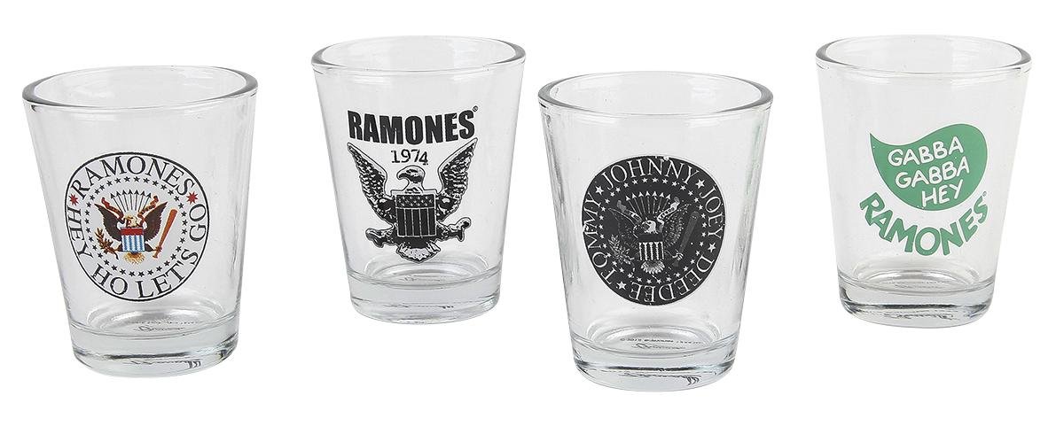 GB eye Ramones Mix Shot Glasses, Glass, Multi-Colour