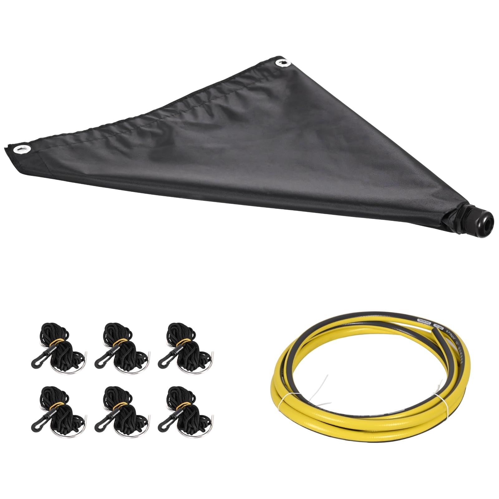 Heihonae Lona desviadora de fugas de techo, resistente al agua con manguera de drenaje, diseñada para goteo de techo y recogida de lluvia, desviador de fugas de agua para protección de techo y techo, 5 x 5 pies
