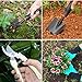 Evealyn Garden Tools Set with Garden Gloves,Soft Rubberized Non-Slip Handle Stainless Steel Gardening Work Transplanter Weeding Scarifying Pruning Digging Outdoor Equipment Kits 6 Piece (Black)thumb 4