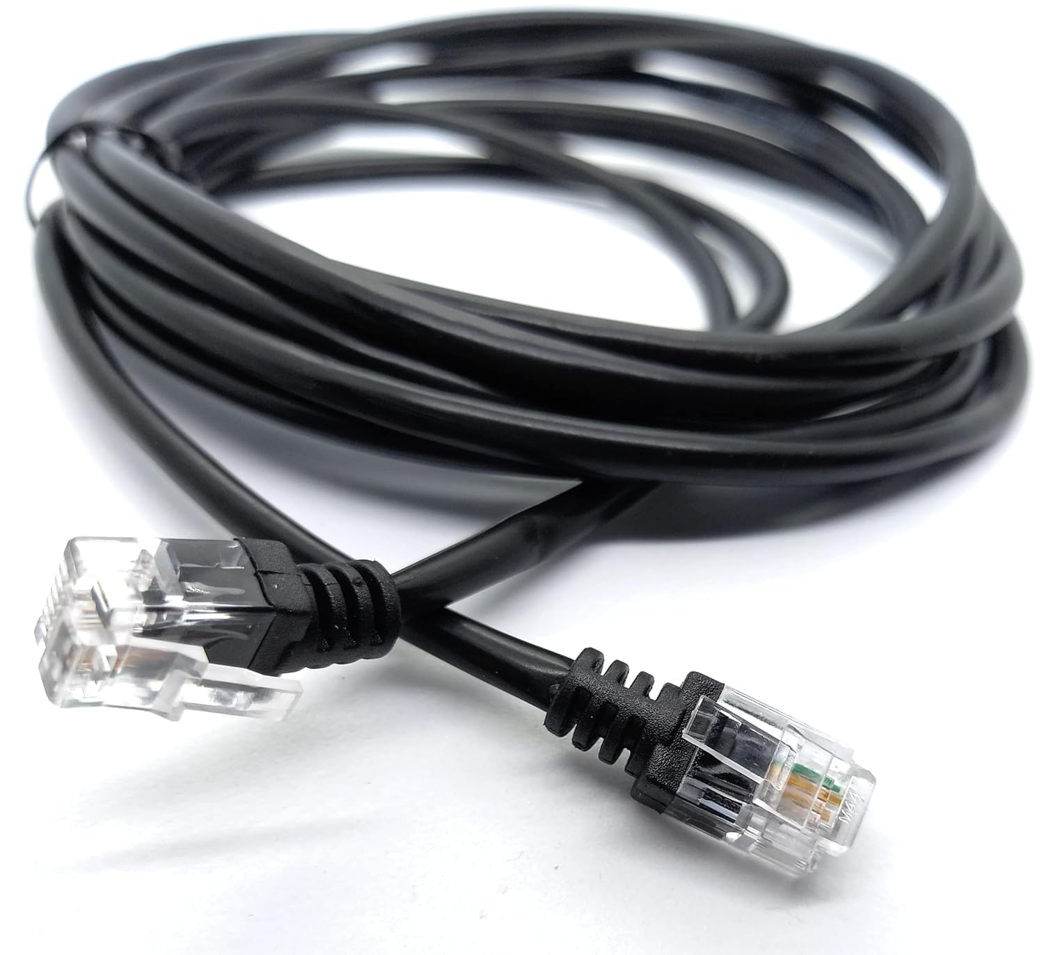 DRUT 4m RJ11 to RJ11 ADSL 2 High Speed Broadband Modem Telephone Cable Transmits Data Up to 100 Mbits/sec, 26 AWG Supports Analogue or Digital (DSL/ISDN) Applications 13ft Black