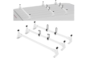 VEVOR Van Roof Ladder Racks, 54" Van Racks, 800 lbs Capacity Heavy-Duty Steel Roof Racks for Van, Drilling Racks with Straps,