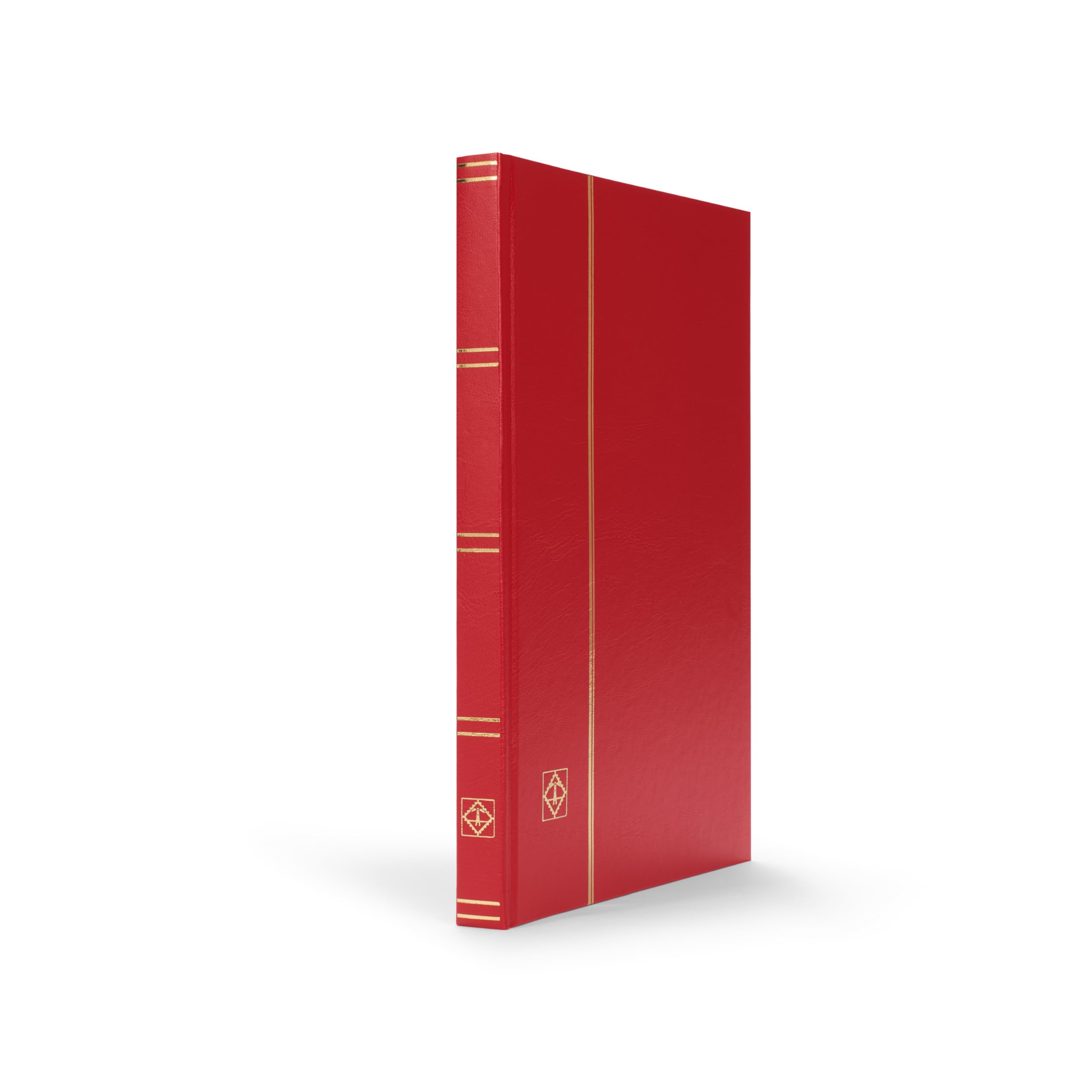 Lighthouse Stockbook DIN A5, 32 black pages, non-padded cover, red