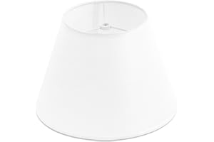 WOLEILEJIN Small White Lamp Shade for Table Lamps, 6" Top x 10" Bottom x 7" High Lamp Shade, White Modern Fabric Lampshade, Replaceable Spider Fitter Home Decor Shade