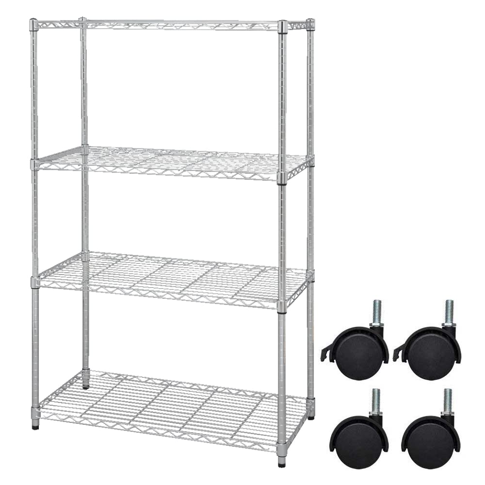 アイリスオーヤマ メタルラック 本体 キャスター付 幅91×奥行46×高さ151cm 4段 耐荷重60kg ポール径25mm スチールラック サビに強い 防サビ加工 棚 シェルフ SE-915EC商品画像