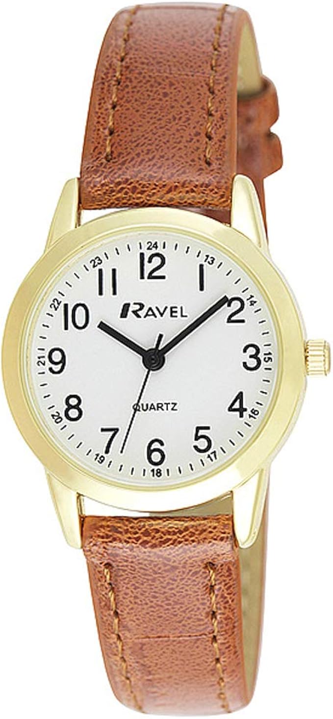 Ravel Ladies Classic White Dial Watch with Brown Strap R0132.25.2